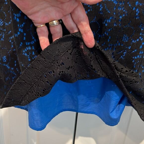 Levi’s Black Lace/Blue Lined‎ Cap Sleeve Dress Size 8 - Picture 6 of 14